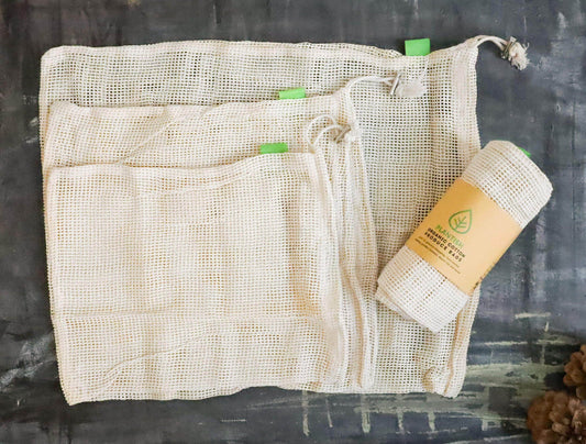 Set of 3 Organic Cotton Produce Bags